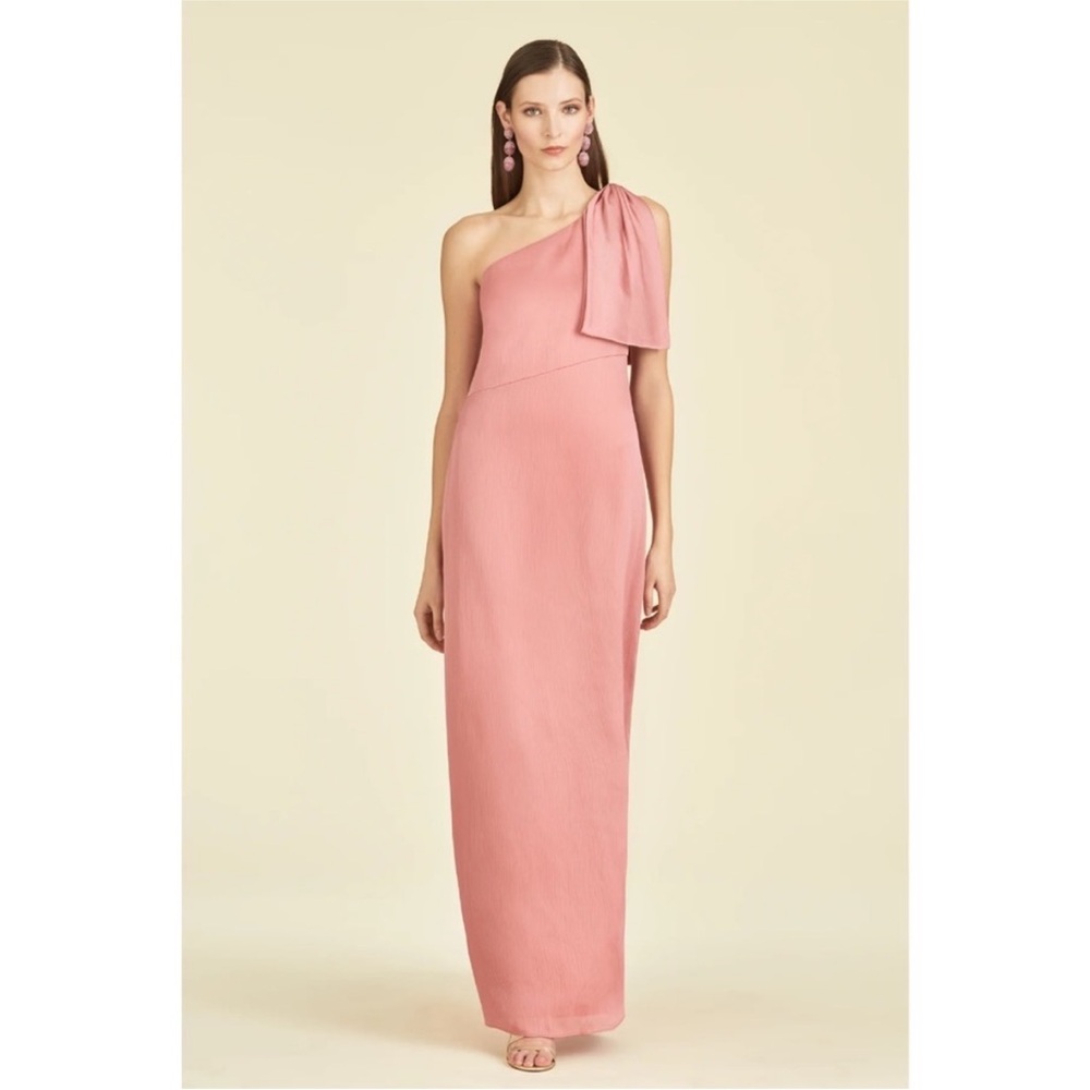 NWT Sachin + Babi Chelsea‎ One Shoulder Bow Rouge Dusty Pink Gown Dress